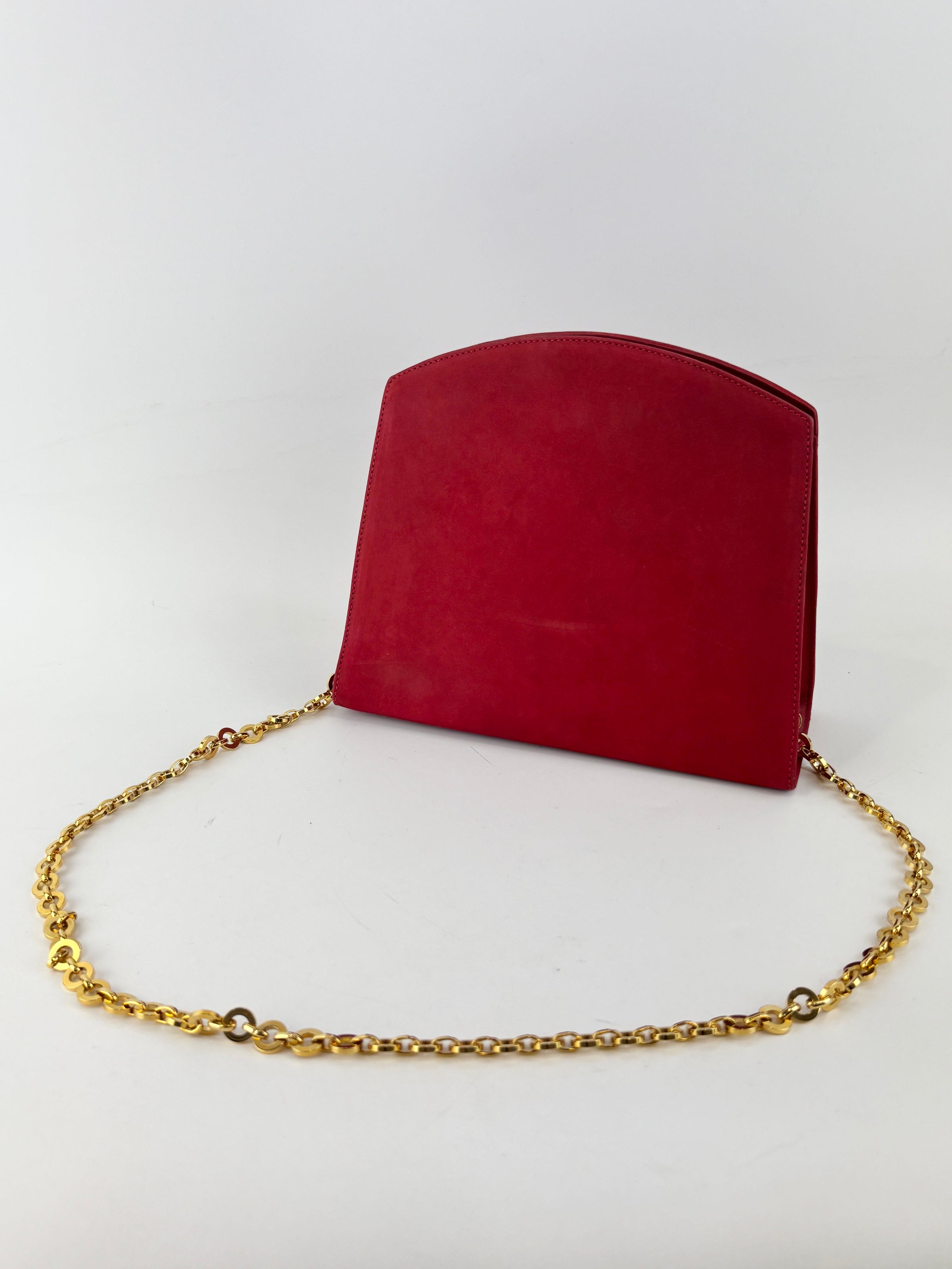 AD21 3045 Vintage Suede Clutch with Chain