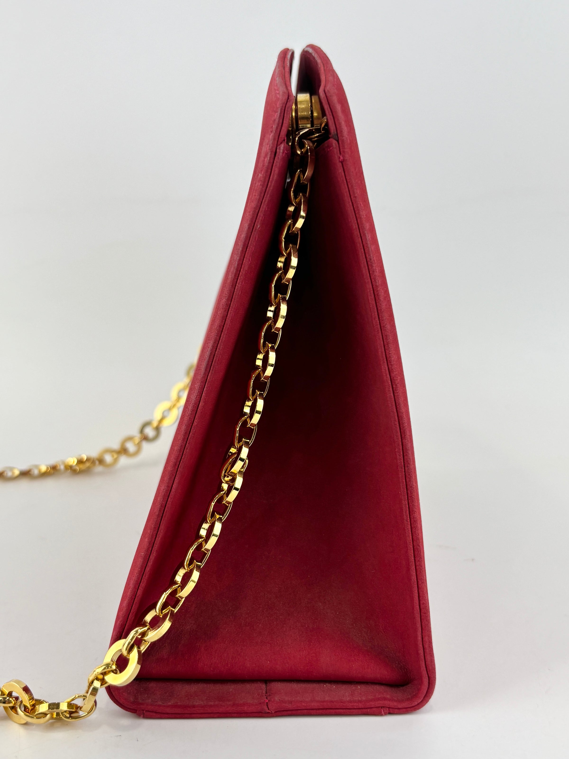 AD21 3045 Vintage Suede Clutch with Chain