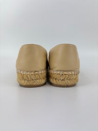 Beige / Black Lambskin Espadrilles Size 39