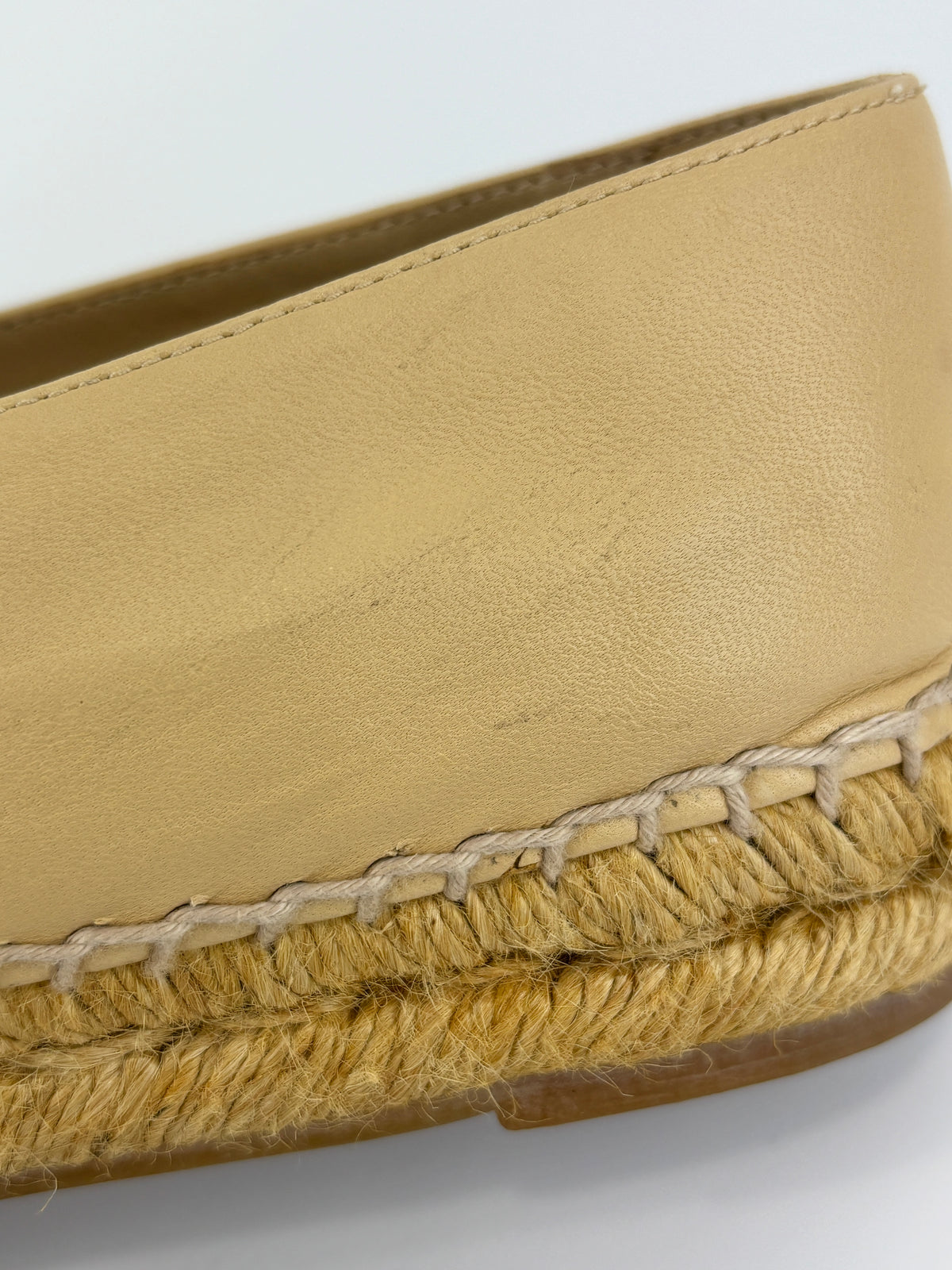Beige / Black Lambskin Espadrilles Size 39