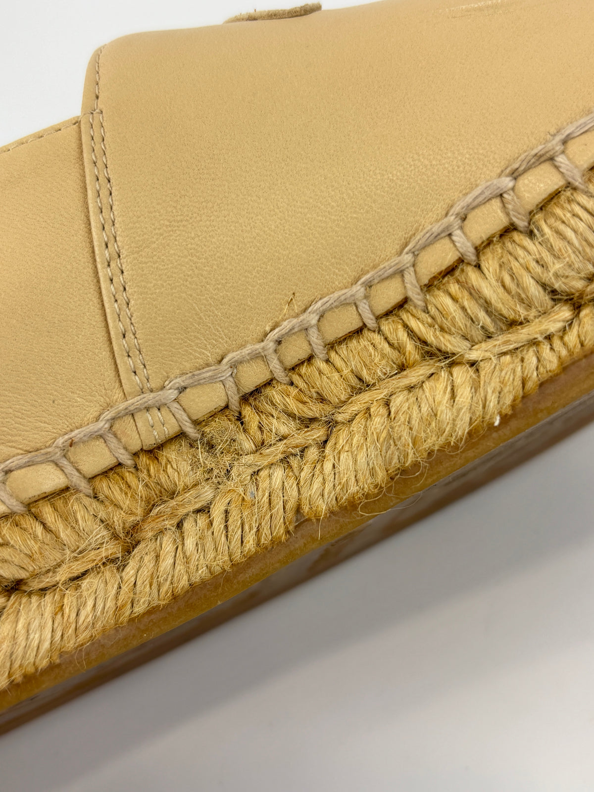 Beige / Black Lambskin Espadrilles Size 39