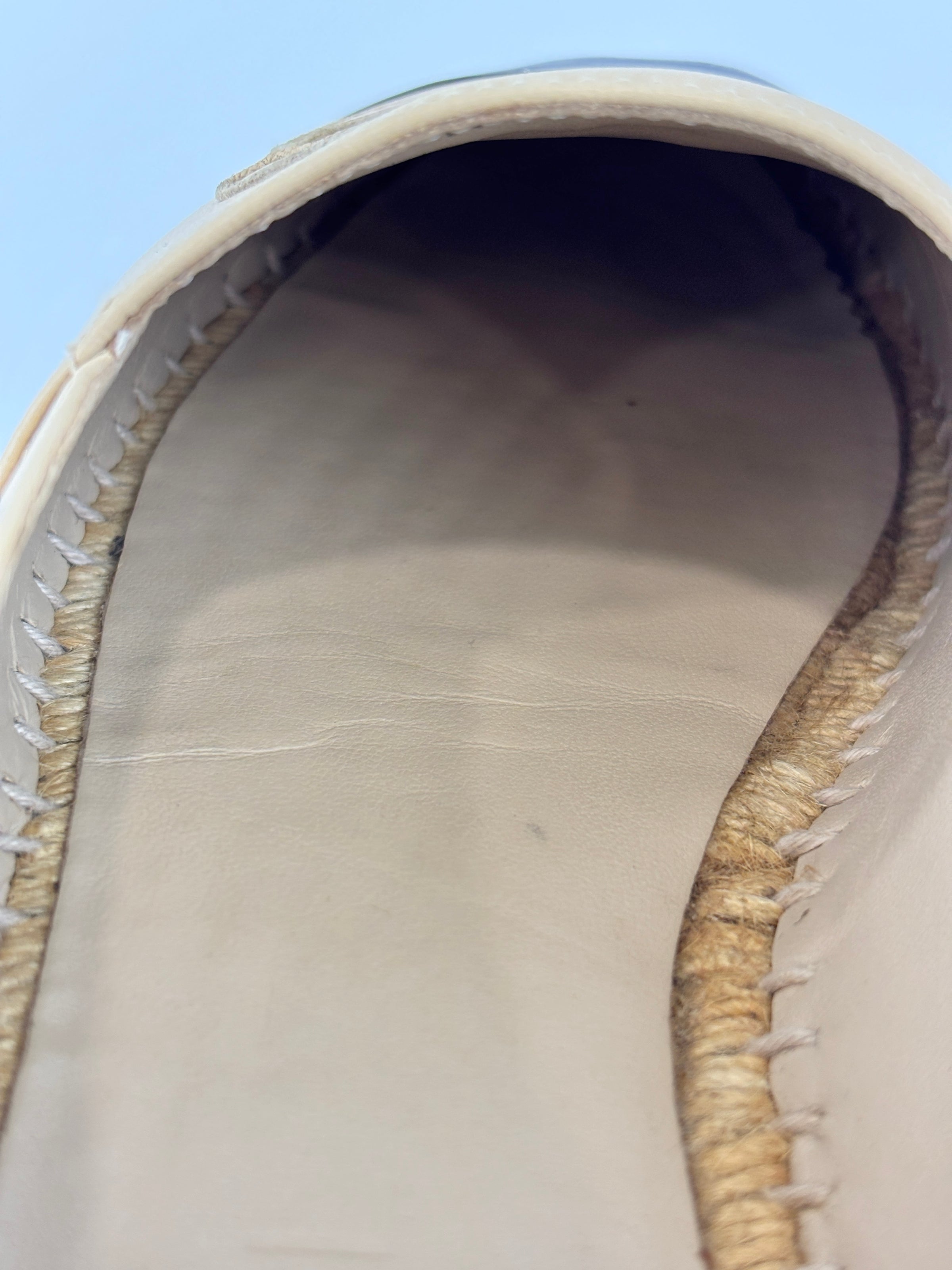 Beige / Black Lambskin Espadrilles Size 39