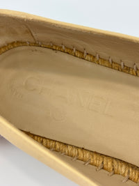 Beige / Black Lambskin Espadrilles Size 39