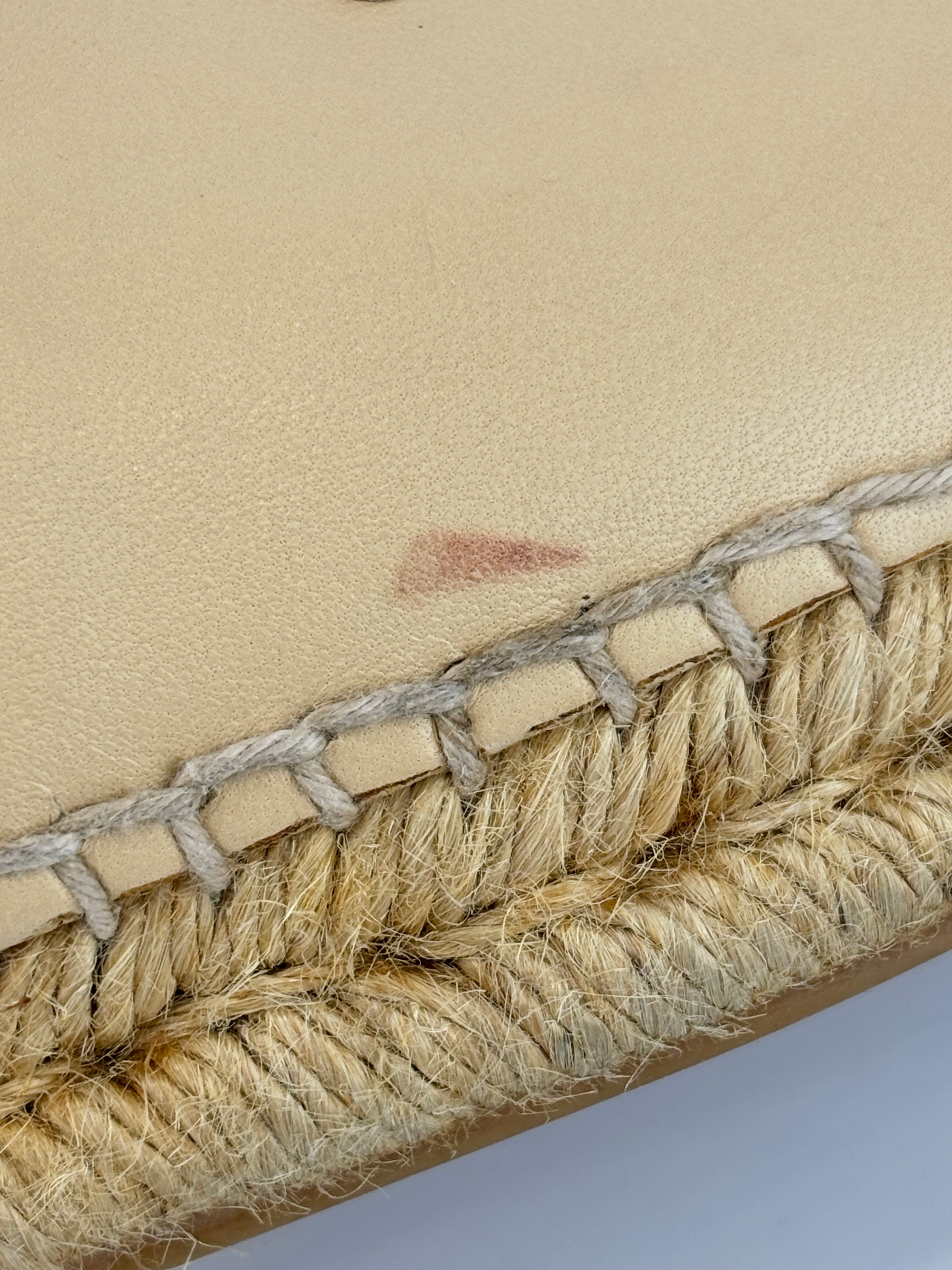 Beige / Black Lambskin Espadrilles Size 39