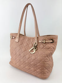 Medium Panarea Coated Canvas Cannage Tote Rosato
