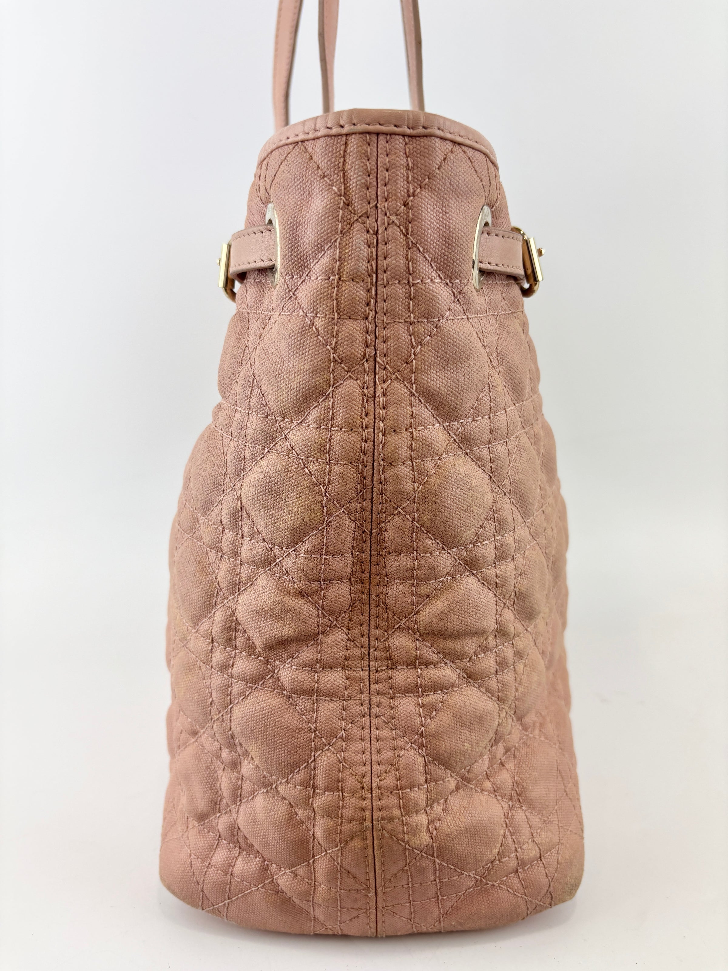 Medium Panarea Coated Canvas Cannage Tote Rosato
