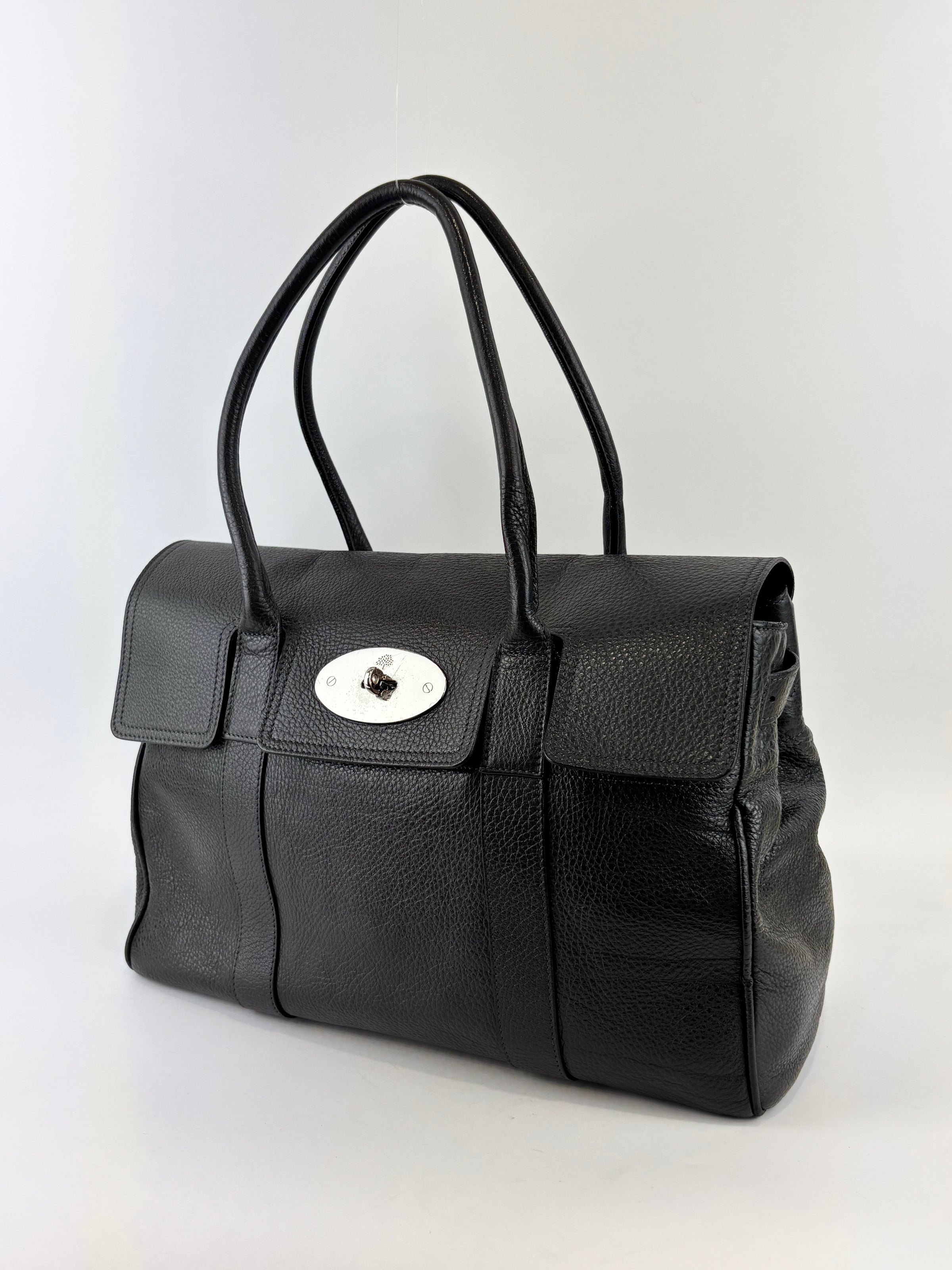 Bayswater Heavy Grain Leather Tote Bag Black