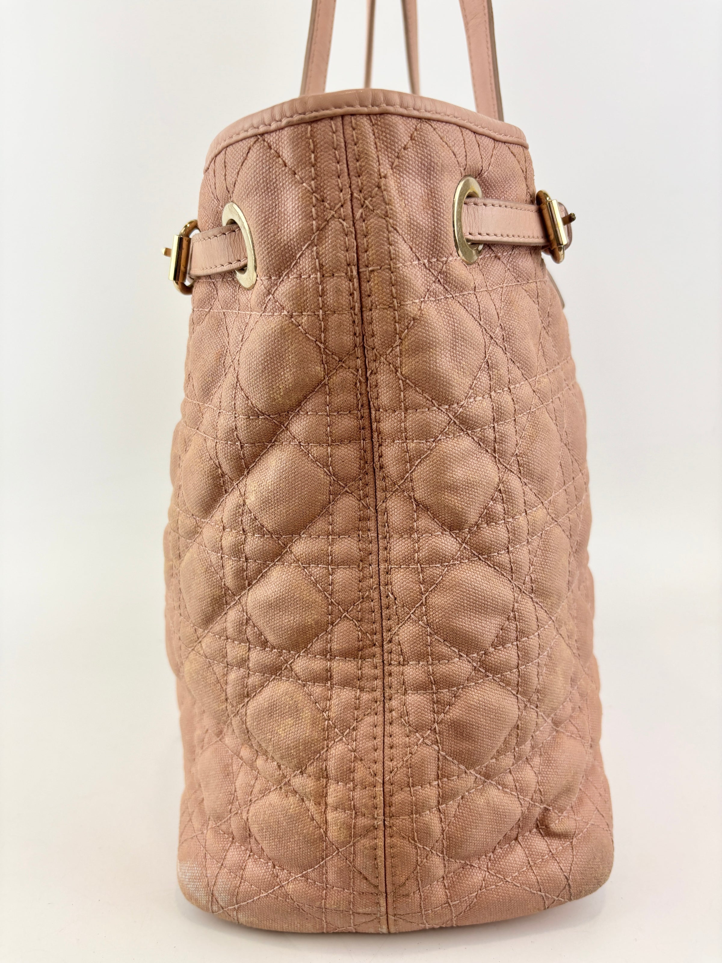 Medium Panarea Coated Canvas Cannage Tote Rosato