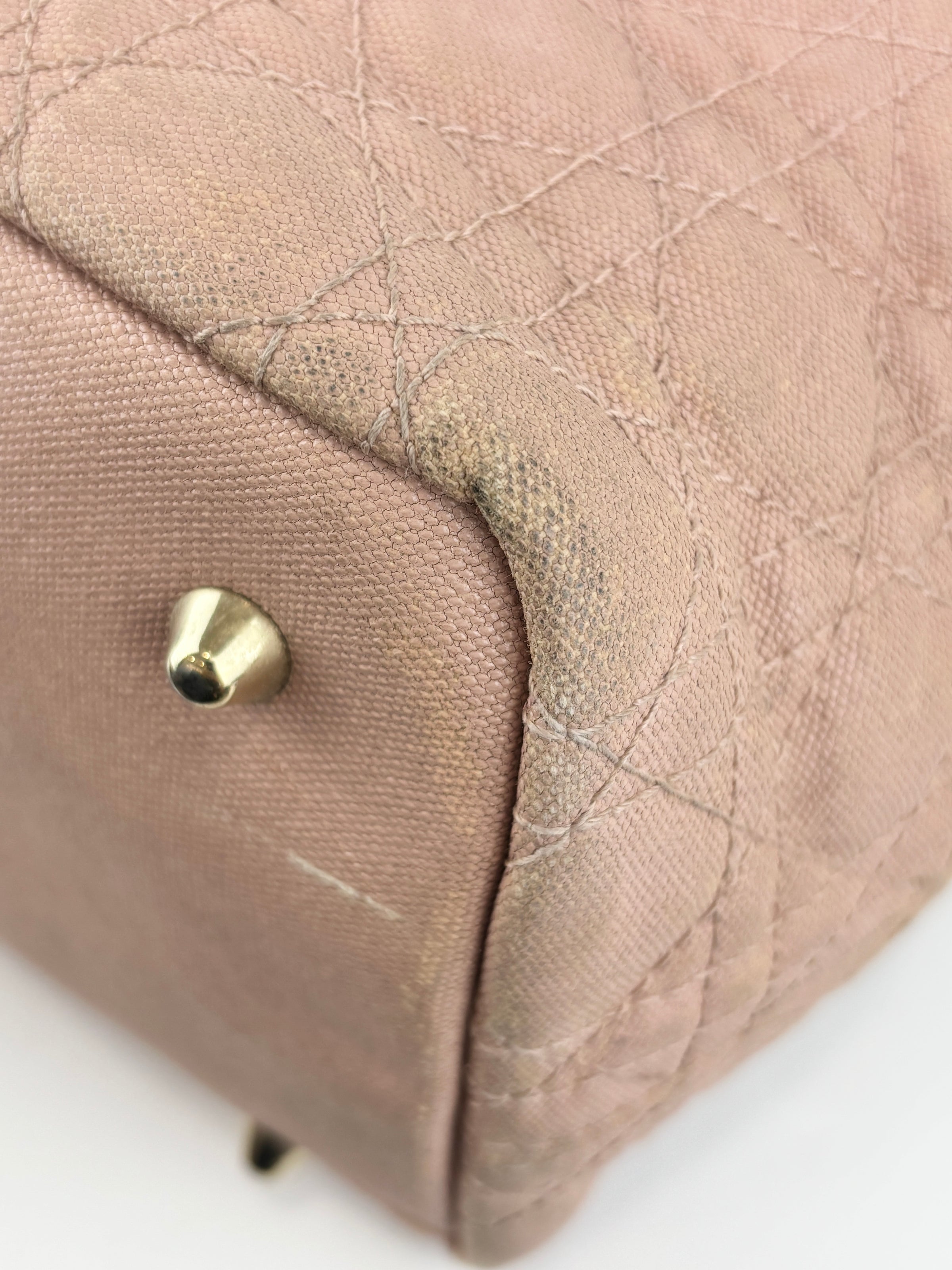 Medium Panarea Coated Canvas Cannage Tote Rosato