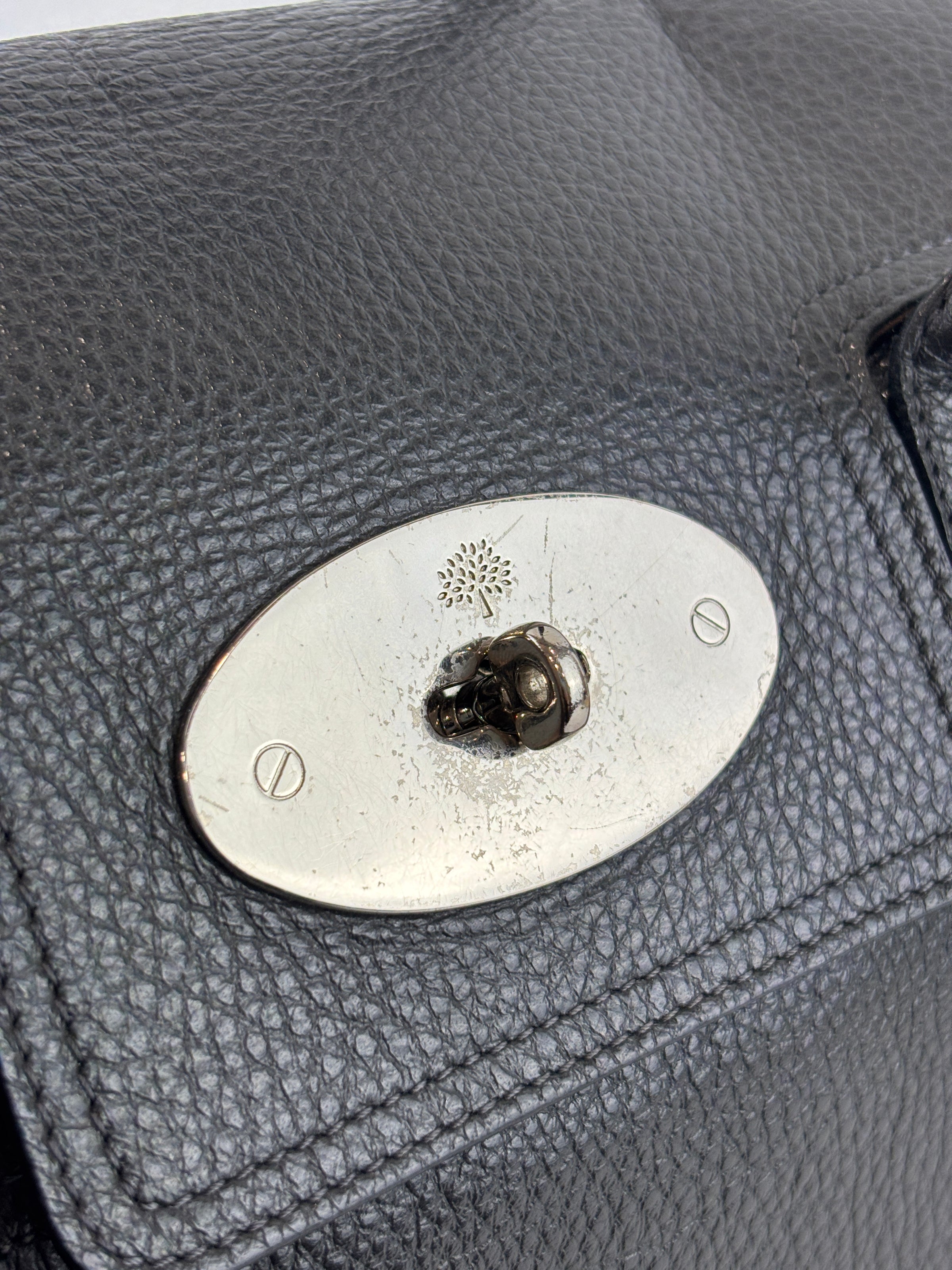 Bayswater Heavy Grain Leather Tote Bag Black