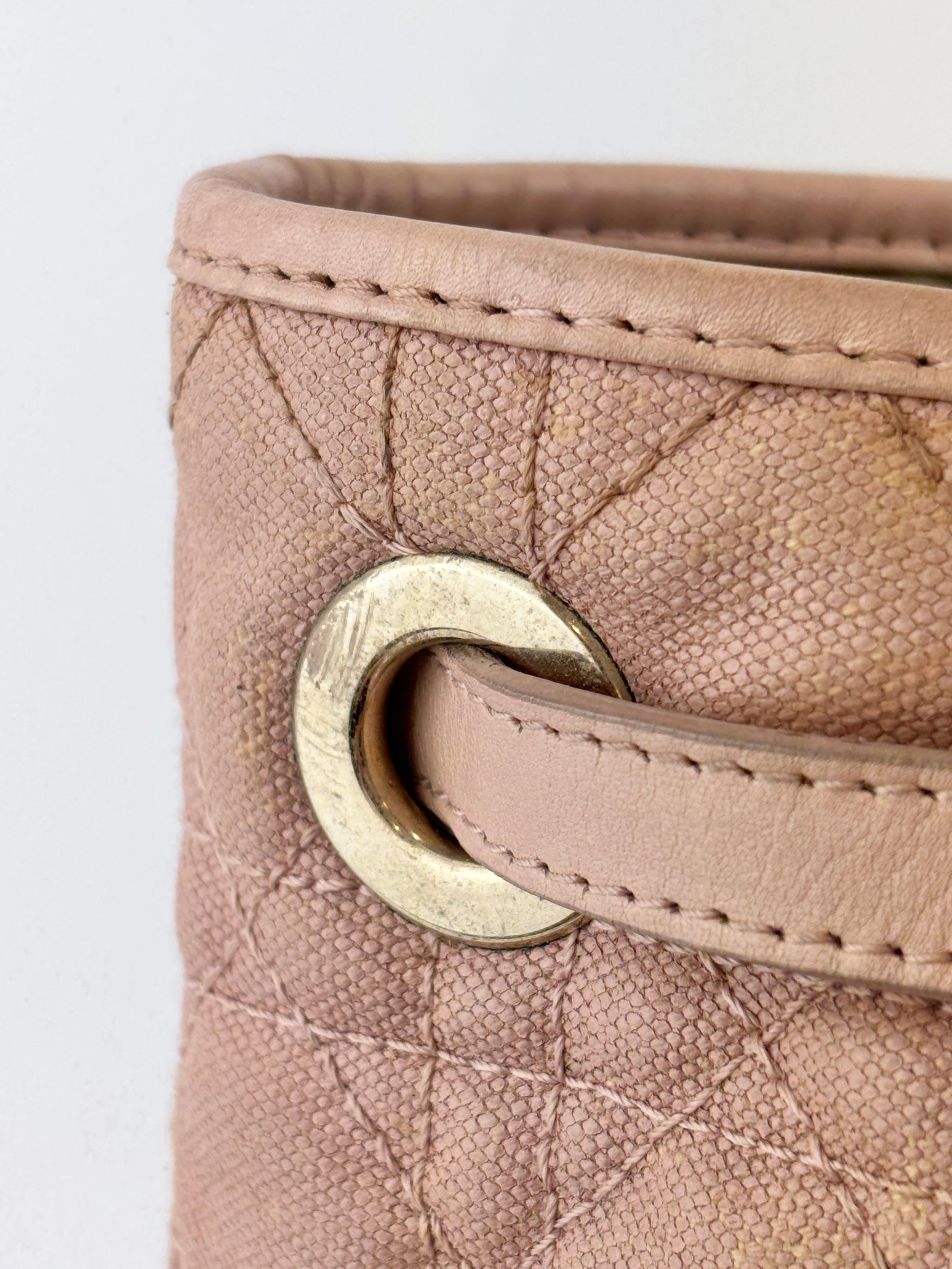 Medium Panarea Coated Canvas Cannage Tote Rosato