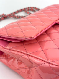 Classic Medium Flap Patent Salmon Pink SHW