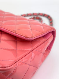 Classic Medium Flap Patent Salmon Pink SHW