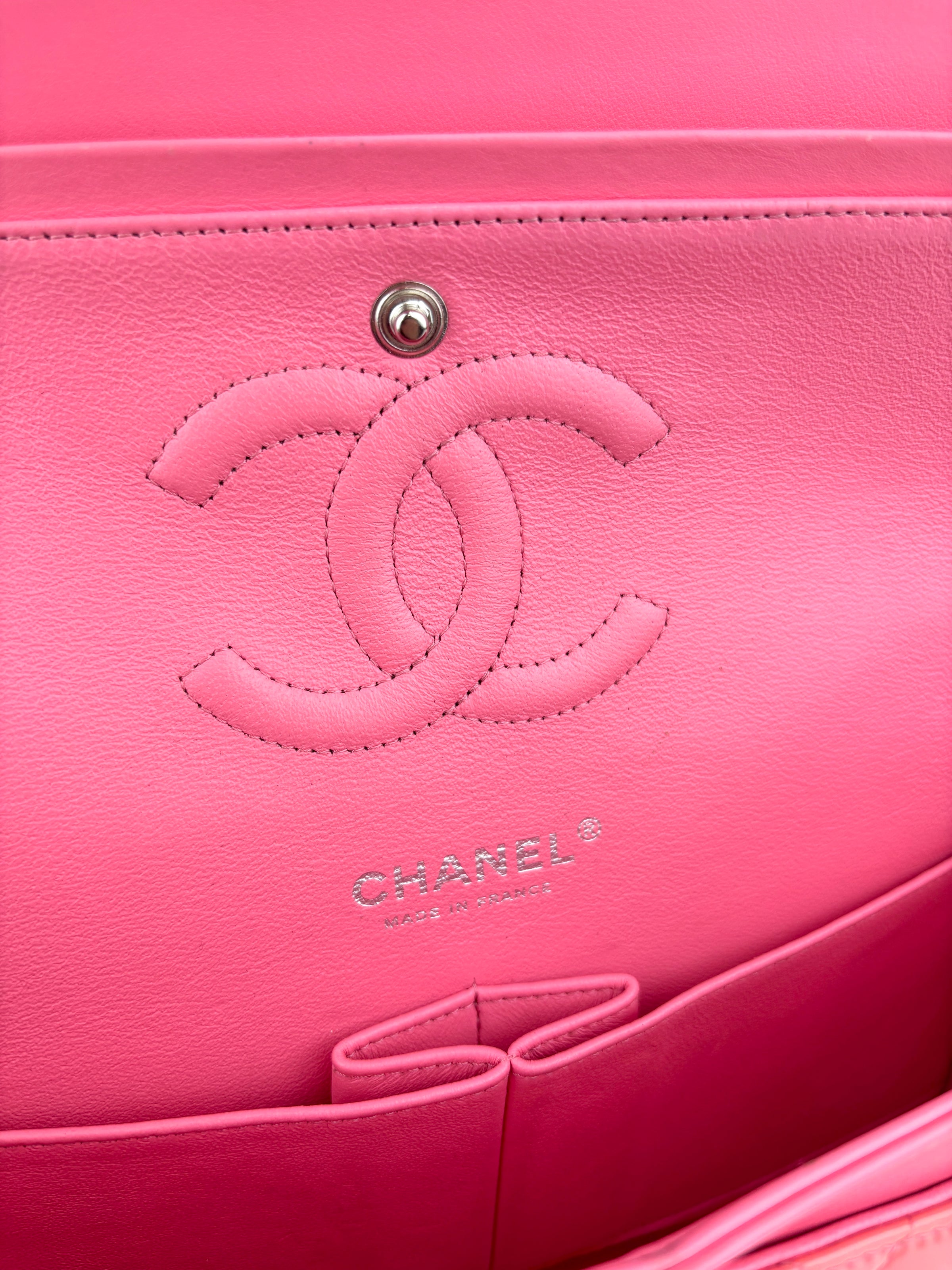 Classic Medium Flap Patent Salmon Pink SHW