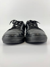 Brown Monogram Canvas & Black Leather Low Top Sneakers Size 9