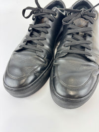 Brown Monogram Canvas & Black Leather Low Top Sneakers Size 9