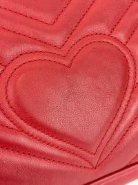 Small GG Marmont Matelasse Leather Crossbody Bag in Red