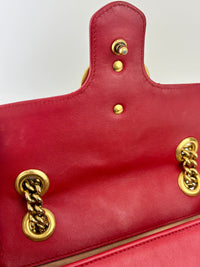 Small GG Marmont Matelasse Leather Crossbody Bag in Red