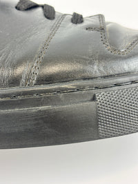 Brown Monogram Canvas & Black Leather Low Top Sneakers Size 9