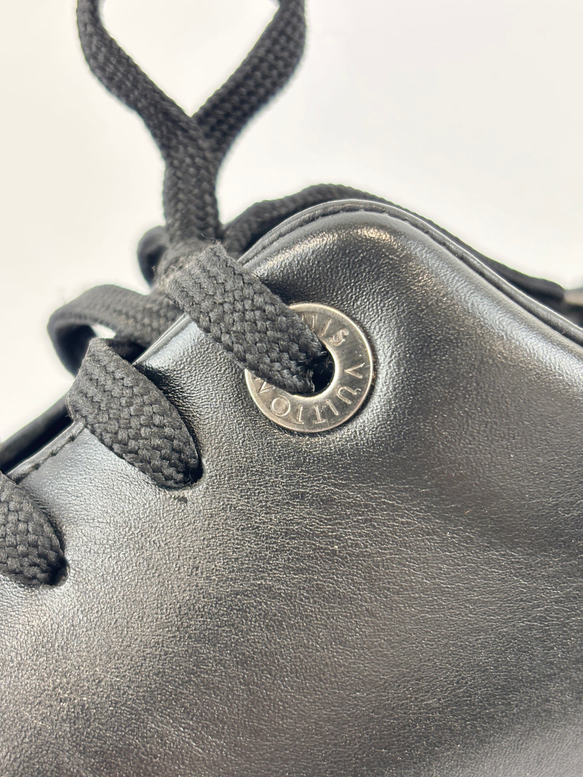 Brown Monogram Canvas & Black Leather Low Top Sneakers Size 9