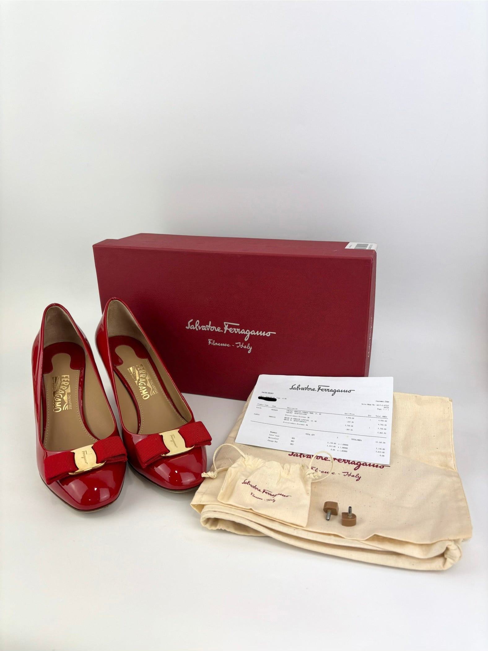 Erice 70 Lipstick Patent Calfskin Pumps Size 6D