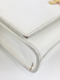 Kate Small in Grain de Poudre Embossed-Leather in White GHW