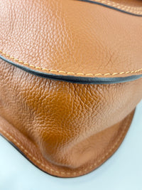 Medium Marcie Tan Brown Grained Leather Satchel Bag