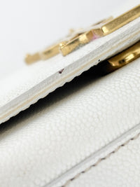 Kate Small in Grain de Poudre Embossed-Leather in White GHW