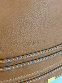 Medium Marcie Tan Brown Grained Leather Satchel Bag