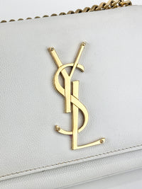 Kate Small in Grain de Poudre Embossed-Leather in White GHW