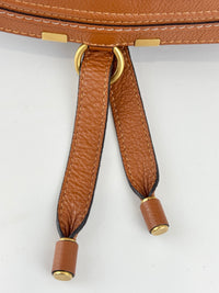 Medium Marcie Tan Brown Grained Leather Satchel Bag