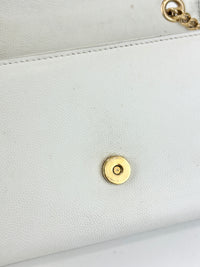 Kate Small in Grain de Poudre Embossed-Leather in White GHW