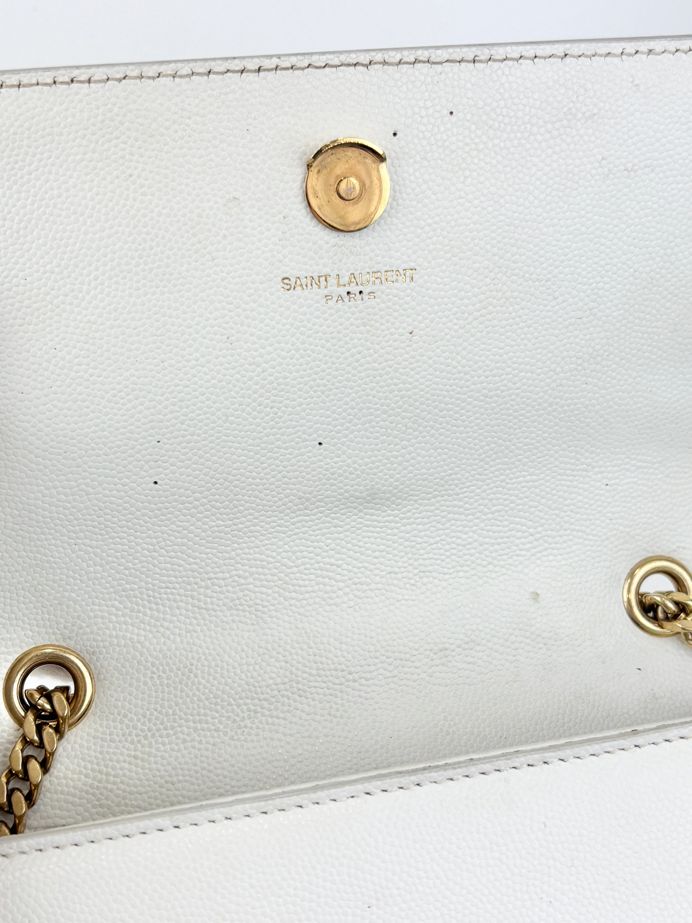 Kate Small in Grain de Poudre Embossed-Leather in White GHW