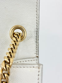 Kate Small in Grain de Poudre Embossed-Leather in White GHW