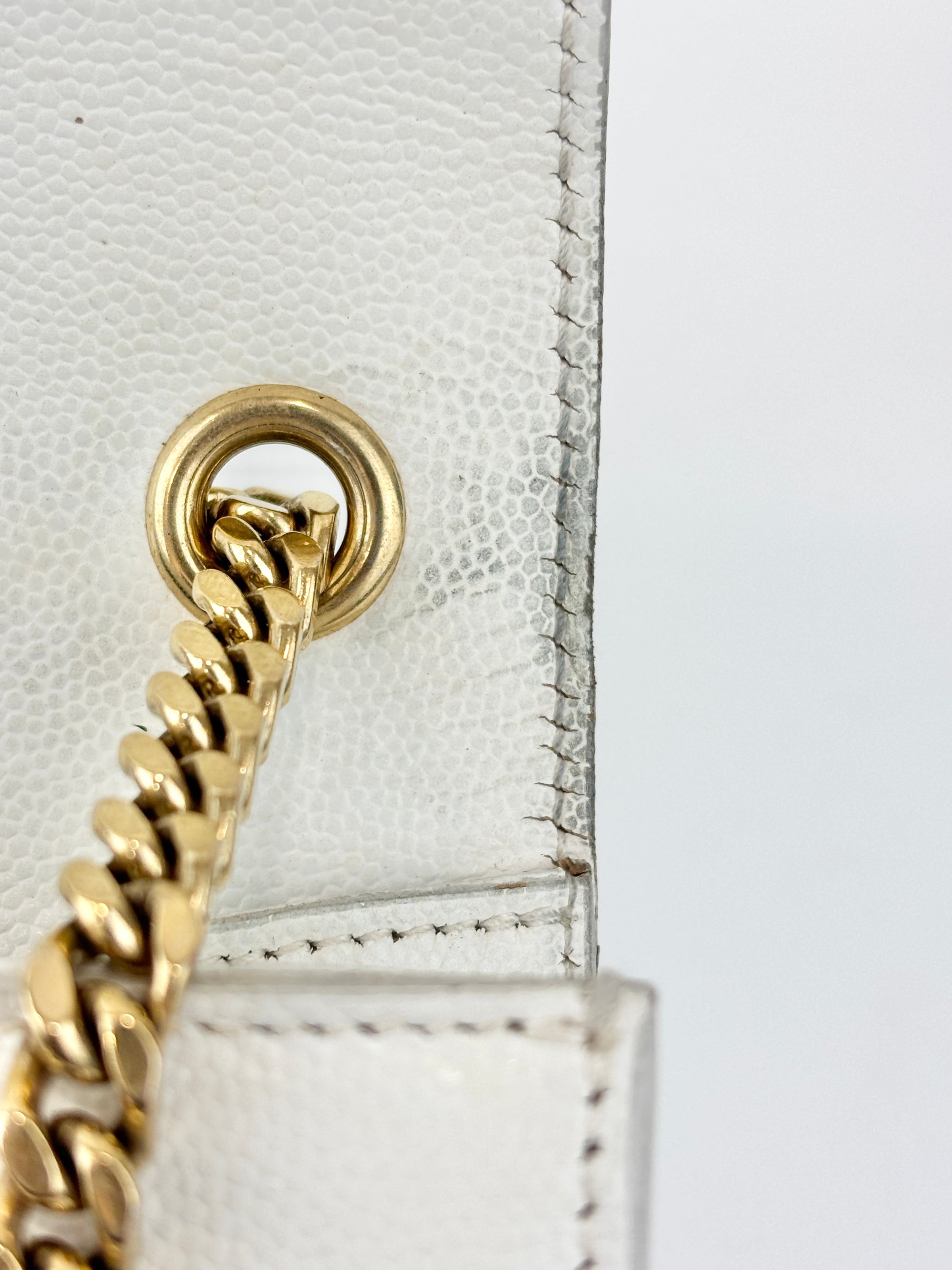 Kate Small in Grain de Poudre Embossed-Leather in White GHW