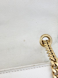 Kate Small in Grain de Poudre Embossed-Leather in White GHW