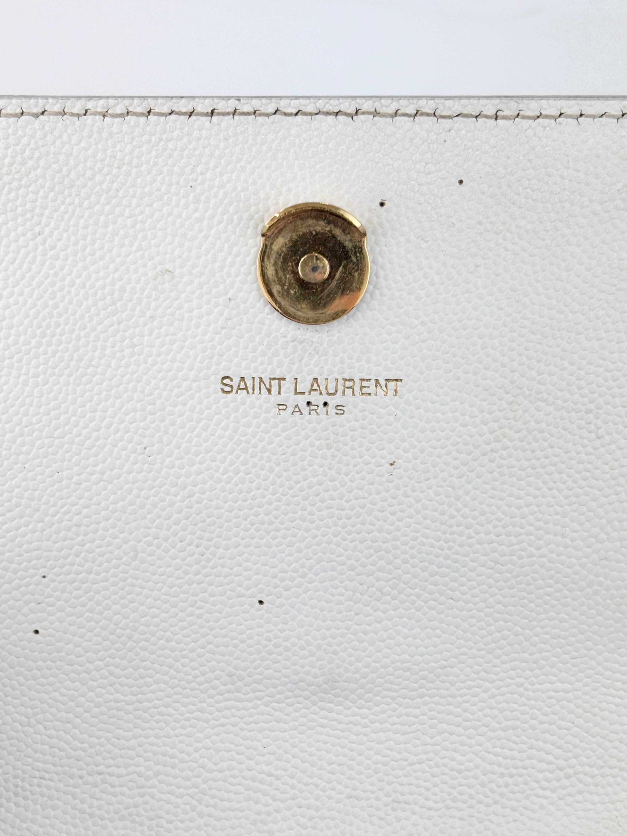 Kate Small in Grain de Poudre Embossed-Leather in White GHW