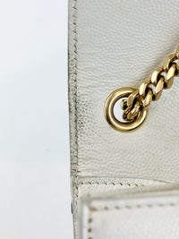 Kate Small in Grain de Poudre Embossed-Leather in White GHW
