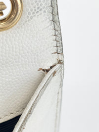 Kate Small in Grain de Poudre Embossed-Leather in White GHW