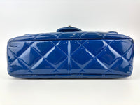 Patent Quilted Small Coco Shine Flap in Blue SHW