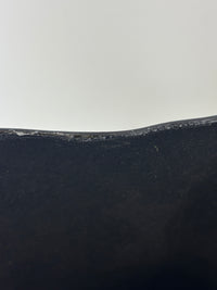 Black Leather Barocco Print Shopper Tote