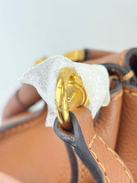 Medium Marcie Tan Brown Grained Leather Satchel Bag