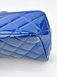Patent Quilted Small Coco Shine Flap in Blue SHW