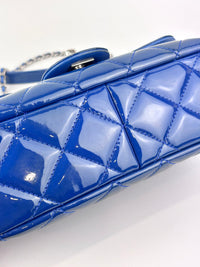 Patent Quilted Small Coco Shine Flap in Blue SHW
