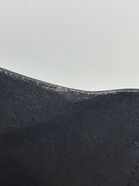 Black Leather Barocco Print Shopper Tote
