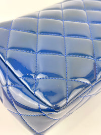 Patent Quilted Small Coco Shine Flap in Blue SHW