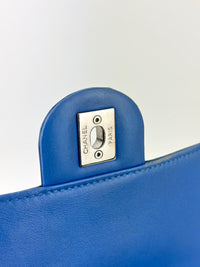 Patent Quilted Small Coco Shine Flap in Blue SHW