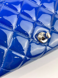 Patent Quilted Small Coco Shine Flap in Blue SHW