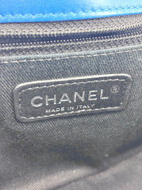 Patent Quilted Small Coco Shine Flap in Blue SHW