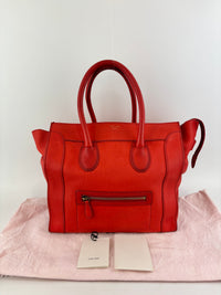 Mini Luggage Tote in Red Calfskin